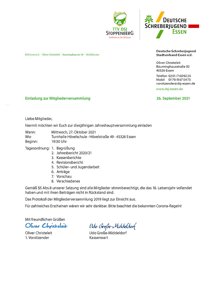Einladung 2021